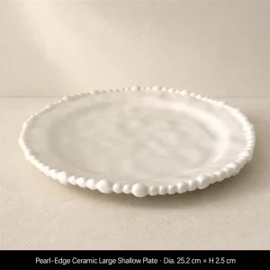 LIVETAI Pearl Edge Large Shallow Plate