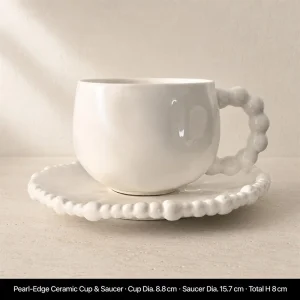 LIVETAI Pearl Edge Cup & Saucer