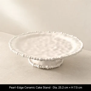 LIVETAI Pearl Edge Footed Cake Stand